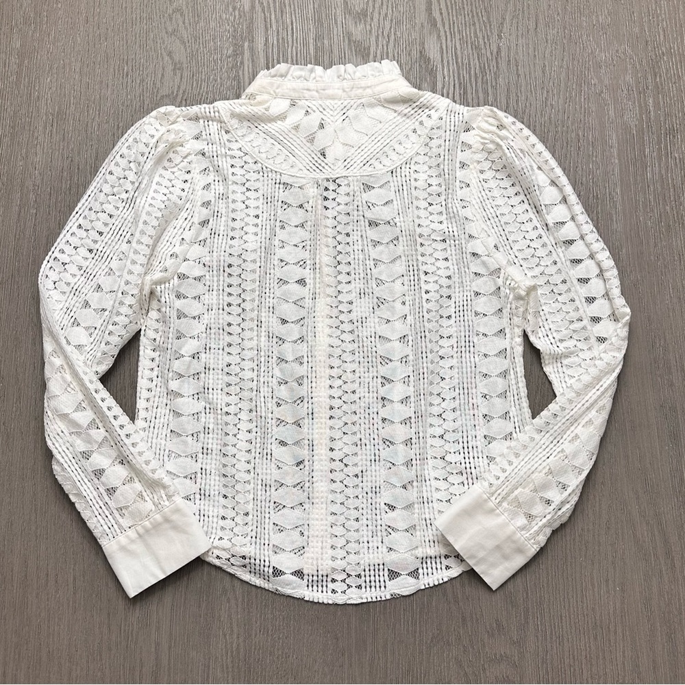 Anthropologie Meadow Rue Lace Button-Down Blouse | Size 6 - Picture 6 of 10